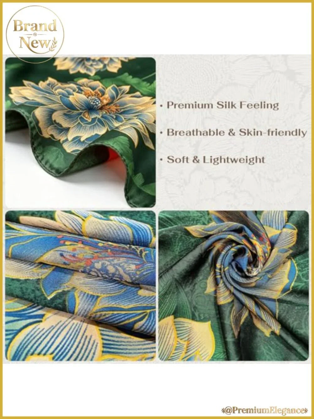 Large Satin Scarf for Women Silk Like Shawl Wrap Lightweight Summer Dress Scarf
